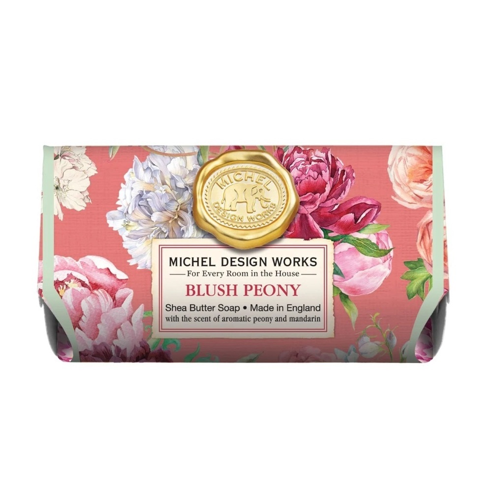 Michel Design Works Large Bath Soap Bar, Blush Peony 8.7 Oz